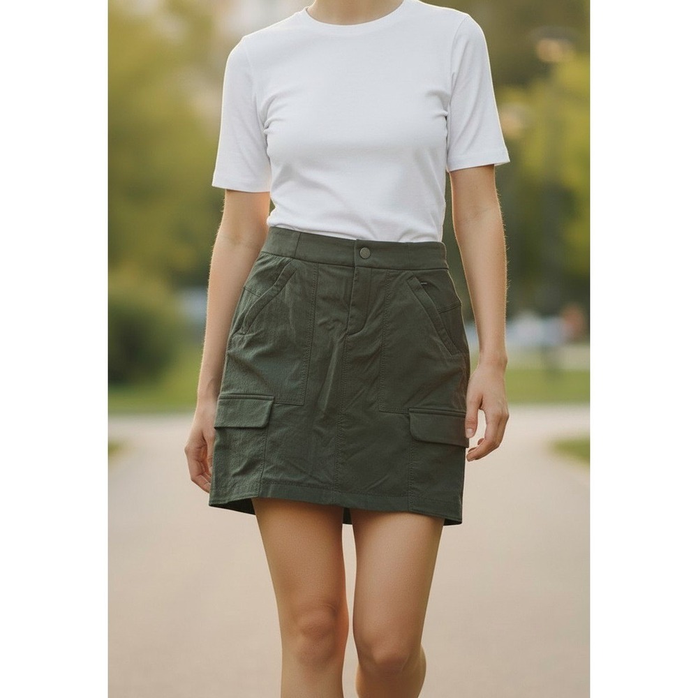 Athleta Trekkie North Skort Womens‎ 4 Green Cargo Ripstop Mini Skirt Golf